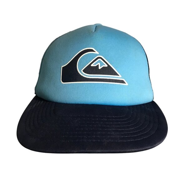 Quiksilver Trucker Hat Mens Blue & Black Adjustable Mesh Back - Picture 1 of 12